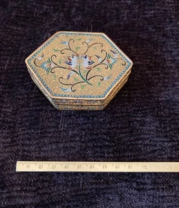 Magnifique & Précieuse Boite / Ecrin en Vermeil Emaux Cloisonnés Russe XIX - Imagen 1 de 12