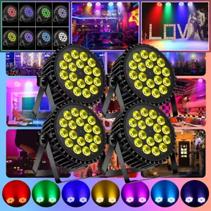 4PCS U`King 270W RGBW 18 LED Wash Par Can DMX Stage Light Disco Show Party Gig - Picture 1 of 12