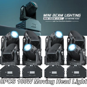 Beam 100W RGBW Moving Head Light Mini Stage Light Effect DMX 512 for Disco Bar - Picture 1 of 15