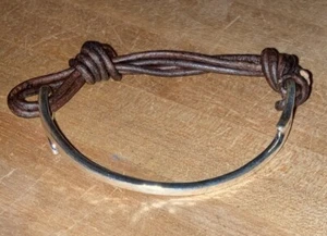 James Avery Sterling & Leather As You Wish Hook On Bracelet . Fast Shipping . - Picture 1 of 13