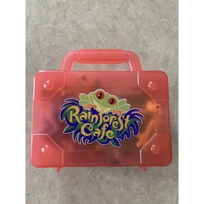 Rainforest Cafe Mini Lunch Box Case Plastic And 16 Frog Toy Figure Colorful - Image 1 of 4