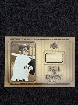 Salón de los Agricultores 2001 Upper Deck #B-WM Willie Mays Bat Giants Foto 1 de 2