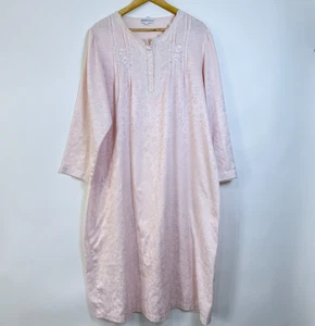 Camisón largo Miss Elaine floral bordado talla XL rosa pálido ribete de encaje - Imagen 1 de 9