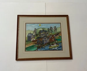James L. Miller Jim Washington Pintura Original Paisaje Cabaña Arte Popular De Colección - Imagen 1 de 9