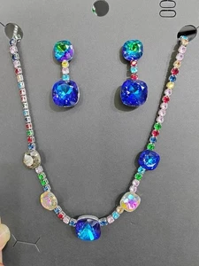 Juego de collar y pendientes de novia Swarovski circonitas - Imagen 1 de 3