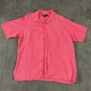 Polo Ralph Lauren camicia uomo grande Caldwell bottoni 100% lino colletto ad anello - Foto 1 di 12