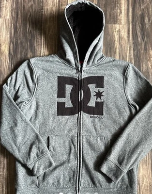 Men's DC Shoes Hook up Zip Up Hoodie Gray Size Small Skaters Grunge 2014 NWT - Image 1 of 4