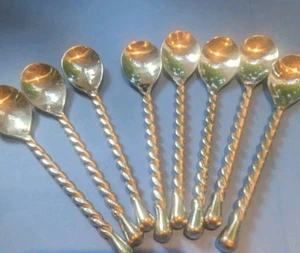8 Gourmet Settings Silver Tear Demitasse Spoons - Picture 1 of 2