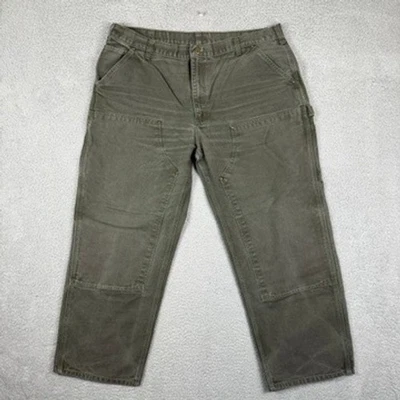 Calça Carhartt B136 MOS Joelho Duplo Carpinteiro Verde Joelho Duplo Utilitário Masculina - Imagem 1 de 4