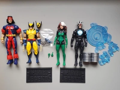 Lot of 4 Hasbro Marvel Legends X-Men Thunderbird Wolverine Rogue Havok + Extras - Image 1 of 4