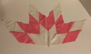 Vintage unvollendet Lone Star Quilt rosa weiß 27" Durchmesser maschinengenäht - Bild 1 von 4