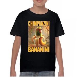Champanzini Bananini Youth T-shirt Italian Brainrot Gen Z Alpha Meme Kids - Picture 1 of 50