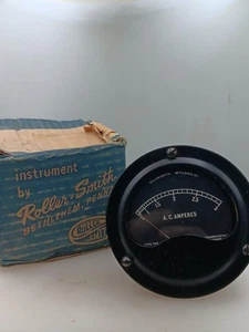 3 1/2" Roller Smith Typ TAH 39954 AC 0-3 Ampere NOS Vintage Panel Meter M47 - Bild 1 von 4