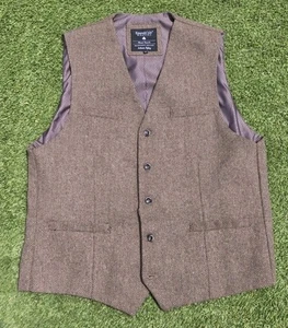 Chaleco Tejido Isla Esmeralda Chaleco Lana Tacto Para Hombre Talla UK 48 R Marrón - Imagen 1 de 5
