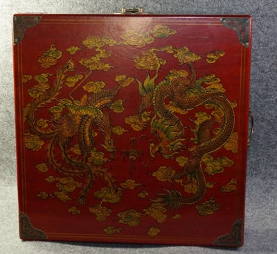 Juego Chino Vintage | Backgammon Damas Ajedrez | Caja Dragón Sellada Foto 1 de 4