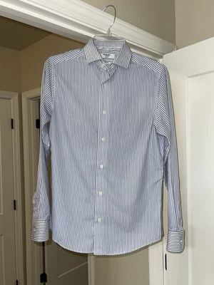 Camisa social masculina listrada Murano, frente com botões, manga longa - Imagem 1 de 3