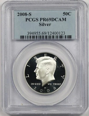 2008-S Silver 50C PCGS PR 69 DCAM Kennedy Half Dollar - Image 1 of 4