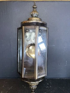 Vintage MCM Gothic Tudor Wall Sconce Lantern Light Large - Picture 1 of 8
