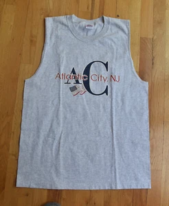 NEU - Herren AC Atlantic City NJ grau ärmelloses abgeschnittenes T-Shirt (L) Tank - Bild 1 von 4
