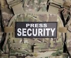 3x8" PRESS SECURITY Black White Hook Back Placard Patch Badge for Plate Carrier