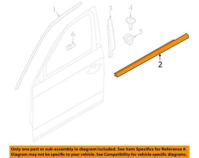 BMW OEM 19-25 330e xDrive Front Door Exterior Trim-Belt Molding 51337465145 - Image 1 of 2