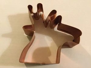 Vintage Rare Unbranded Bent Copper Tone Metal Deer Reindeer Cookie Cutter - Picture 1 of 8