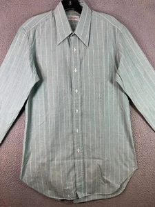 Charvet Hemd Herren 15,5 Grün Knopfleiste Designer Paris Frankreich Gestreift Preppy - Bild 1 von 11