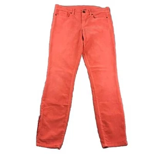 J Crew Pants Womens 29 Tall Peach Corduroy Toothpick Super Skinny Ankle Zip NWT - Picture 1 of 16