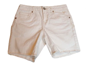 Justice Girls White/Cream Bermuda Distressed Stretch Jean Shorts Size 14R 27 X 5 - Picture 1 of 7