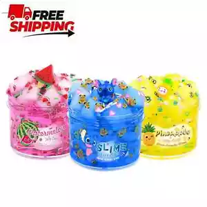 Slime Kit - 3 Pack Jelly Cube Clear Crunchy Slime with Stitch, UK - Picture 1 of 6
