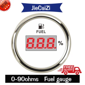 white 52mm digital fuel level meter gauge 0-90 ohms 9-32VDC for car truck marine - Picture 1 of 7