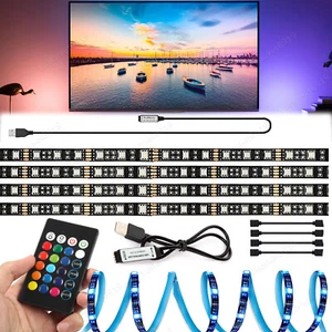 USB RGB 5050 LED Bias Lighting Strip For TV LCD HDTV Monitor Background Light US - Picture 1 of 11