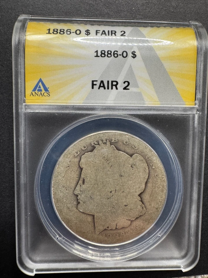 1886-0 $ Fair 2 Grade By ANACS Morgan Silver Dollar Coin - Image 1 of 4
