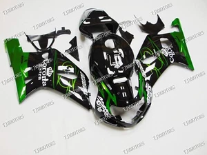 For 01-03 GSXR600/750 Black Green Corona ABS Injection Mold Bodywork Fairing Kit - Picture 1 of 9