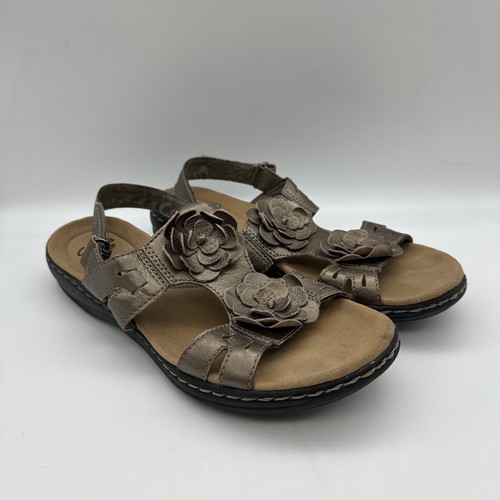 Sandali donna Clarks Collection taglia 7 5 morbidi imbottiti floreali