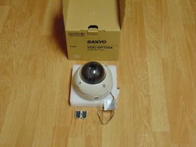 Sanyo VDC-DP7584 Dome 1/4" Pan-Focus Color CCD Camera For Parts or Repair Used - Image 1 of 4