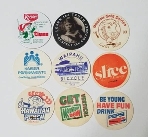 9 Assorted Hawaii Vintage POGS Milk Caps 1990's -- GOOD USED CONDITION - Picture 1 of 2