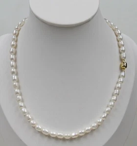 Wonderful Genuine 4-5 mm Natural Mini White Cultured Pearl Necklace Jewelry 17'' - Picture 1 of 8
