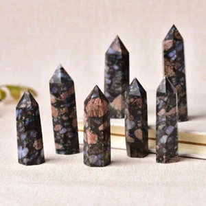 Natural Glaucophane Tower Point Quartz Crystal Obelisk Wand Healing Stone 5-7cm - Picture 1 of 5