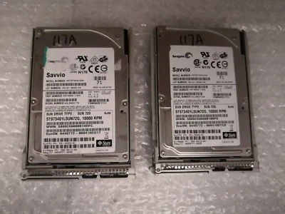 + 2 X Seagate Savvio 2.5" 72GB 10K SAS HDD Hard Drive ST973401SS W/TRAY - Image 1 of 2