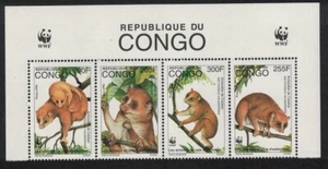 Golden Potto Strip of 4v Logo Congo 1997 MNH MI#1504-1507 Sc#1134 a-d - Picture 1 of 1