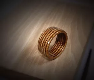 Spectraply Brown Ring ~ Wood Ring ~ Men's or Women's ~ Handmade - Bild 1 von 5