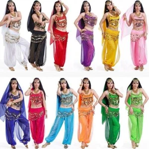 Neu Arabisch Frauen Bauchtanz Kostüm Bollywood Karneval Party Fantasy Kostüm - Bild 1 von 10
