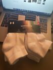 NWT Under Armour Performance 6- Pairs  Cushioned Low Cut Socks White sz 13-16