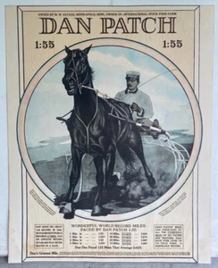 Antikes DAN PATCH Litho Poster. Pferdegeschirr Rennweltrekord 1908 ? - Bild 1 von 13