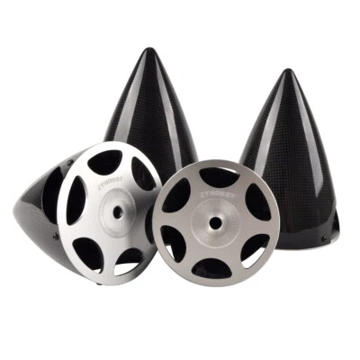 1pc 4/4.5/ 5/5.5inch Carbon Fiber Spinner Cone 3 Blades For Gas RC Airplane Toys - Image 1 of 4