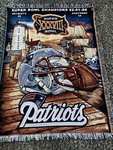 Vintage New England Patriots Champions Large Blanket NFL Northwest Company