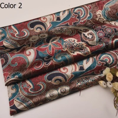 1M DIY Velvet Fabric Retro Floral Cloth Sofa Cushion Bedding Sewing Craft Soft - Image 1 of 4