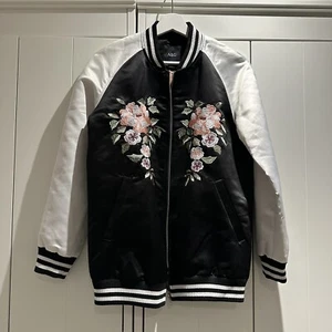 A&G Men’s Floral Embroidered Bomber Jacket – Size M, Stylish Streetwear Statemen - Picture 1 of 4