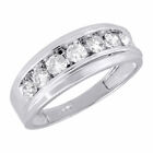 10K Mens White Gold 7 Stone Diamond Engagement Ring Wedding Band 1 ctw. 8.5mm
